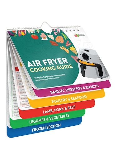 Khazna Air Fryer Cheat Sheet Magnets Cooking Guide Booklet - Air Fryer Magnetic Cheat Sheet Set Cooking Times Chart - Cookbooks Air Fryer Accessories Oven Cooking Pot Temp Guide Kitchen Conversion