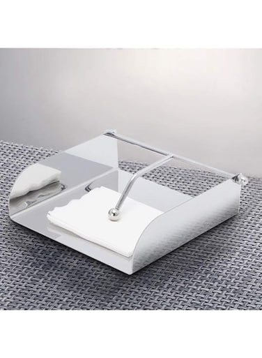 4basix Napkin Holders for Tables, Stainless Steel Flat Napkin Dispenser Holder for Restaurant Bar Silver