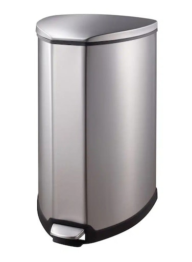 GRACE SERIES   Brushed Stainless Steel Finish   Soft-Closing   Fingerprint-Resistant   Step Trash &amp; Garbage Bin   Suitable For Homes, Bathrooms, Kitchens, Offices, &amp; More   5 Liters