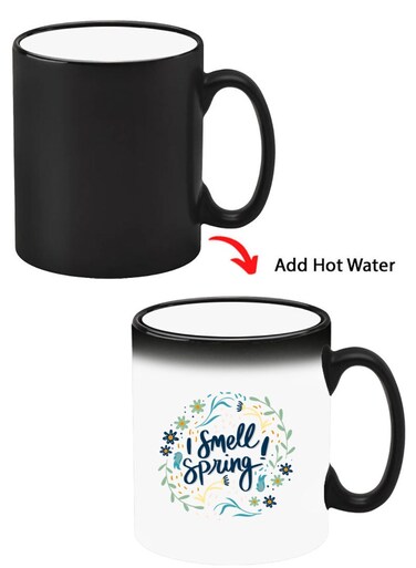 Color Changing Heat Sensitive Ceramic Mug, Image Revealed When HOT Liquid is Added! I smell Spring
