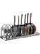 Sky-Touch Pot And Pan Organizers Rack : Expandable Pot Lid Organizer Holder With 10 Adjustable Compartment Cookware Plate Rack For Kitchen Cabinet Black