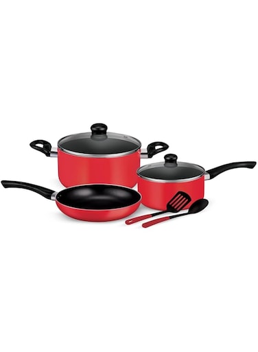 Royalford Non-Stick Aluminum Cookware Set- RF11952 7-Piece Aluminum Body With 3-Layer Non-Stick Coating