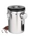 AOHRYME Coffee Canister by Airtight Stainless Steel Kitchen Food Storage Container with Date Tracker and Scoop for Beans, Grounds, Tea, Flour, Cereal, Sugar, 22OZ, (Silver)