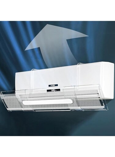 STAYOUNG Air Conditioner Deflector - Adjustable Deflector, Outlet Air Wing Air Cooled Baffle Wind Direction Telescopic For Offices, Hotels, Restaurants Or Homes, Easy Installation (Transparent)