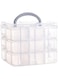JJONE Bathroom Countertop Organizer, Removable Desktop Storage Box, 3-Tier Jewelry Cosmetic Organizer Box, Portable Plastic Organizer for Small Item Storage (White)