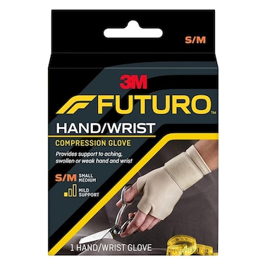 Futuro Hand &amp; Wrist Compression Energizing Support Glove Small/ Medium - Beige
