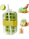 2 in 1 Ice Cube Tray with Straw Easy Press Ice Tray Water Bottle, Leak Proof Lid, Vertical Tray Perfect for Travel, Gym, Home - 800mL Green
