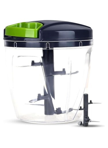 Eoptify 900 ml Manual Chopper &amp; Salad Cutter with Storage Lid, 5 Blade Vegetable Chopper and Blender, Pull Gatling Onion Chopper, Vegetable Cutter, Portable large Hand Chopper and Onion Chopper Manual
