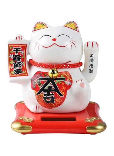 Azonee XIZHI 5 1/2&rdquo; Solar Lucky Cat, Maneki Neko Waving Cat, Good Luck Cat for Car, Desk, Bedside, Home Office Decoration, Gift for Friends, Colleagues, Home Decor, Office Decor
