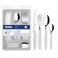 Ipanema 25-Piece Flatware Set with Stainless-Steel Blades White Polypropylene Handles and Plastic Drawer Organizer