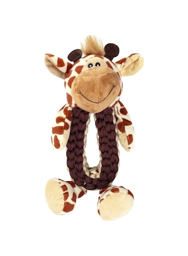 Blinggo Dog Toy Plush Squeaky Rope Toys, Cute and with Squeaker for Inspire Interest (giraffe)