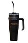 40oz Stainless Steel Tumbler with Handle &acirc;&euro;&ldquo; Leakproof, Insulated Travel Mug with Lid &amp; Straw &acirc;&euro;&ldquo; Reusable Double-Wall Vacuum Cup for Hot &amp; Cold Drinks for Girls and Boys for Outdoor (Black)