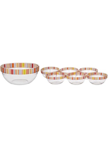 Luminarc Velada Stackable 7 Pieces Salad Bowl Set,Clear