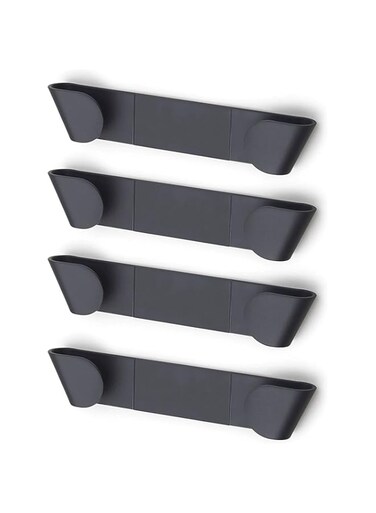 Universal Pot Lid Organizer for Cabinet - Upgraded 4 Pack Inside Cabinet Door Wall Mount Pan Top Storage Organizer Rack Holder for Kitchen, Fits 6" to 10" (Black)