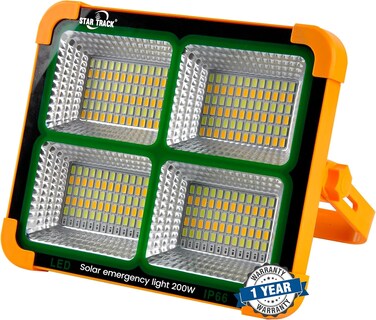 STAR TRACK 200W Solar Emergency Light - Portable, Bright, and Long-Lasting for Home, Camping, and Power Outages