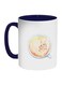 Cup Of Coffee In A Foam Printed Coffee Mug White/Dark Blue/Beige