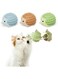 OSHIMA 3 Pieces Catnip Wall Ball Catnip Balls Kitten Chew Wall Toys Catnip Wall Roller for Cat Licking Teeth Cleaning Dental Edible Kitten Toy with Storage Lid (Hedgehog Type)