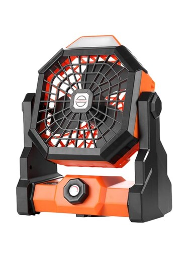 Camping Portable Fan with LED Lantern, USB Rechargeable Table fan 7800mAh Cordless Battery Operated Fan with Hanging Hook, Cooling Table Fan ，Rechargeable Fan for Camping Hiking Picnic Tent Home Offic