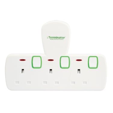 Terminator 3 Way UK T-Socket Multi Adaptor With Individual Switches &amp; Indicators 13A