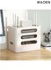Desktop WiFi Router Storage Box Plastic, 3 Tier Wireless Router Shelf Decorative Living Room Set-top Box for Office Home Computer Desk Cable Management Hider Box-Apricot-3 Floor