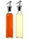 2-Piece Oil Dispenser Set Premium Glass Oil &amp; Vinegar Bottles with Spill-Proof Spouts