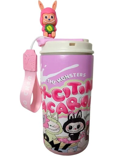 316 Stainless Steel Cartoon Thermos Cup &acirc;&euro;&ldquo; Double-Wall Vacuum Insulated Coffee Mug, Portable Travel Tumbler for Car &amp; Outdoor Use, Leak-Proof Thermal Bottle for Hot &amp; Cold Drinks. (Pink)