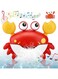 X spring Crab Bubble Bath Maker, Crab Bath Toy for Bubble Bath for the Bathtub, Automatic Crab Bubble Machine Bath Toy with Nursery Rhyme, Toddler Bath Toys Gifts for kids Ages 1 to 3 Years (Red)