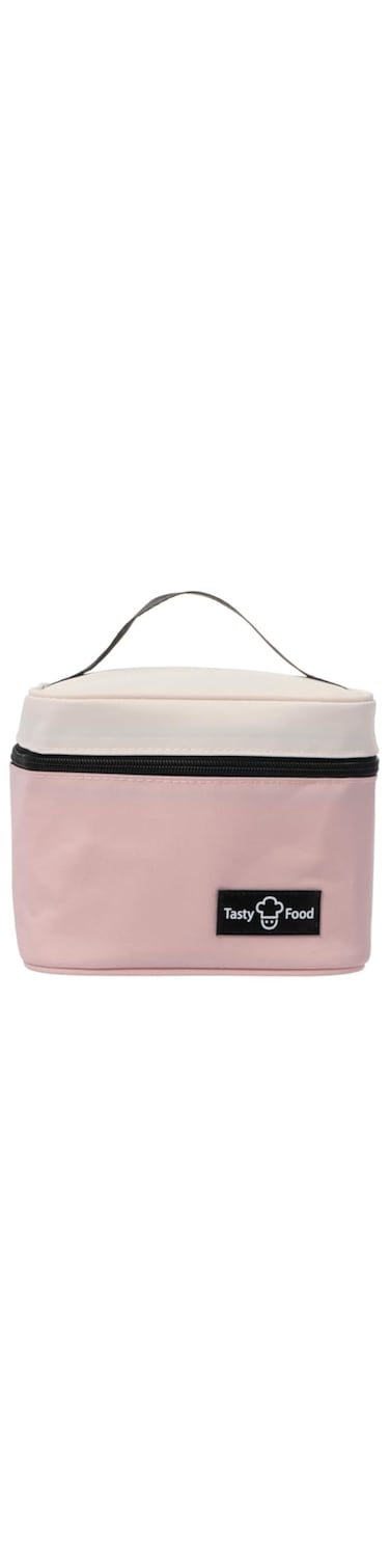 Miniso Color Blocking Mousse Lunch Bag - &lrm;25.4X22.5X2.4Cms - Pink
