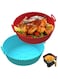 Pcs Air Fryer Silicone Liner Non Stick Reusable, for 3 to 5 QT, Basket Bowl, Replacement of Flammable Parchment Paper, Reusable Baking Tray Oven Accessories(Red and Blue)