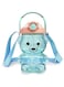 ChicAbode Kawaii Bear Water Bottle with Straw and Strap, Cute Water Bottles for Kids, Portable Leakproof BPA-free Drinking Cups for Girls Women Sports Camping Picnic Hiking Travel (Blue)