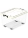 Cosmoplast 33L Clear Plastic Storage Box With Wheels &amp; Lockable Lid, Off White, 33-Liters