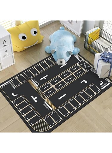 Playmat Car Rug, Kids Carpet Playmat Rug Great for Playing with Cars and Toys,40" x31" Children's Educational,Road Traffic System, Play Mat Rug Great for Playing Cars, Bedroom Playroom (car park)