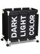 Beauenty Laundry Basket,Collapsible Laundry Sorter Rolling Cart, Bins with lids Sorter 3 Section Bag Organizer for Dirty Clothes/Toys/Towel,with Wheels in Laundry Room Organization(Black)
