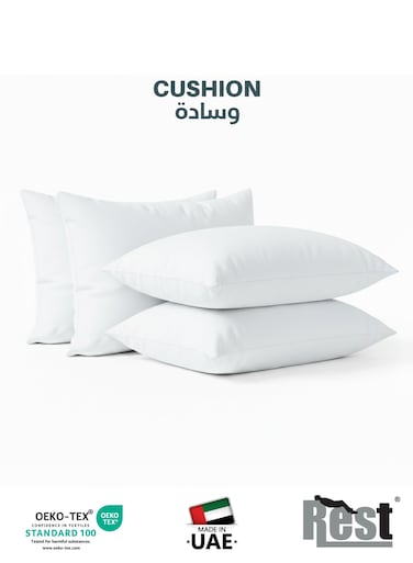 Bedding Throw Pillows Insert Cushion Filler Outer Cover HD Microfiber Filling 400 grams Ultra Soft Fiber Size 30x50cm , 12x20inch Cushion Inserts Home Decor White (Pack of 4)