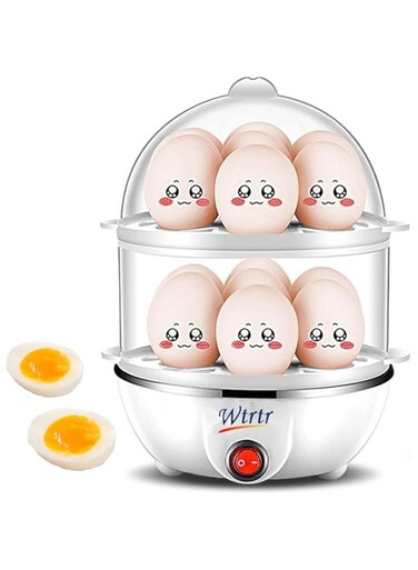 Wtrtr Egg Cooker,Multifunctional Egg Boiler Electric, Egg Steamer Maker, Egg Cooker Rapid with Auto Shut Off Feature Judith.WTR-602 (White)