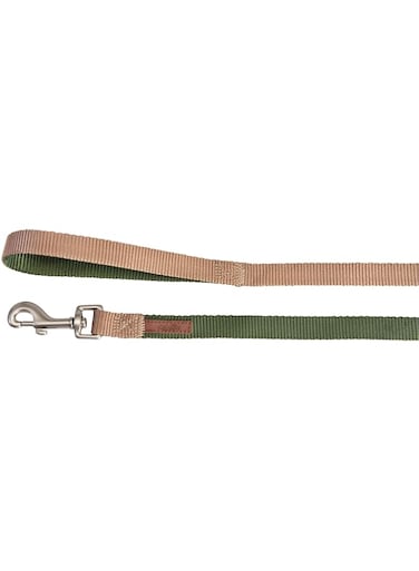 Camon Dog Leash-Double Premium Green/Ecru 20X1200Mm
