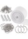 Mardatt Curtain Pleated Tape Set, 61Pcs Cotton/Polyester, Includes 4 Prongs Stainless Steel Hooks &amp; Rings with Eyelet for Shower Door Decoration
