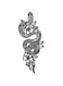 KASTWAVE Snake Wall Art, Gothic Metal Snake Decor, 13.8 Inch Aesthetic Bedroom Wall Hanging, Floral Moon Design for Apartment, Bathroom, Desk Decor