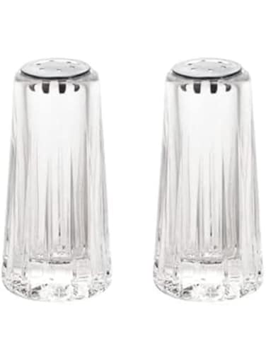 Acrylic Salt and Pepper Shakers Set with Stainless Steel Lid, 1.5oz Clear Spice Herb Dispenser for Dining Table and Farmhouse Kitchen Decoration