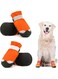 Aputue Dog Shoes, 4 Pcs Anti-Slip Sole Paw, Comfortable Dog Booties, Size 8 Puppy Shoe with Adjustable Straps Rugged, Waterproof Dog Boot Sports Running Hiking Pet Boots, Easy to Wear (Orange)