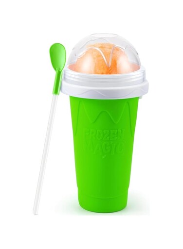 MAGA ZONE Frozen Magic Slushie Maker Cup - Fun Slushy Cup for Kids and Teens, Cool Gadgets for Instant Frozen Treats (Green)