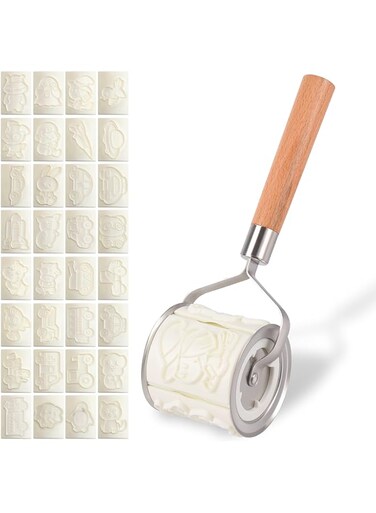 TERRIFI Rolling Baking Molds Cookie Cutters Set - Cartoon Animal Cookie Cutter, Reusable Biscuit Cutter with 32 Animals Patterns Embossed Cookie Stamps