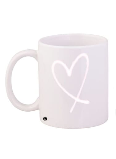 Heart Printed Coffee Mug White 11ounce