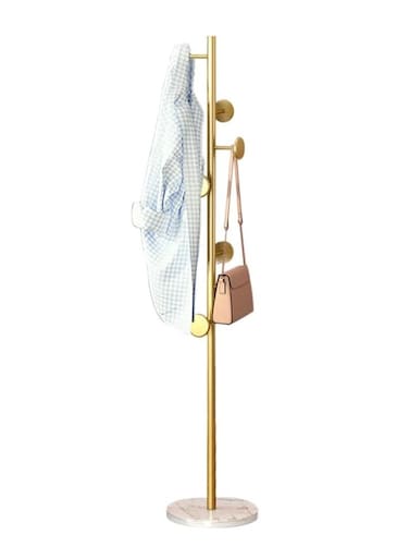 Rack Clothes Rack Standing Coat Racks with Marble Base Metal Freestanding Coat Rack with 7 Hooks for Entryway, Hallway, Bedroom, Office&iuml;&frac14;&circ;Gold&iuml;&frac14;&permil;