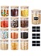12-Piece Spices Storage Mini Glass Jars Clear 150ml