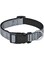 Reflective Buckle Dog Collar with ABS Plastic Quick Release Buckles and Stainless Steel D-Ring, Adjustable Nylon Safety Collars for Small Medium Large Dogs (Grey)