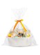 Small Woven Basket with Gift Bags and Ribbons, Empty Decorative Gift Chest Box, Cute Baby Gift Basket for Nursery, Cotton Rope Room Shelf Storage Basket with Handles (White)