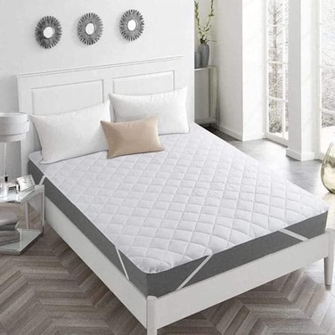 INFINI HOMES Premium 100% Quilted White Mattress Protector for Home &amp; Hotel (160 X 200, Pack of 1)