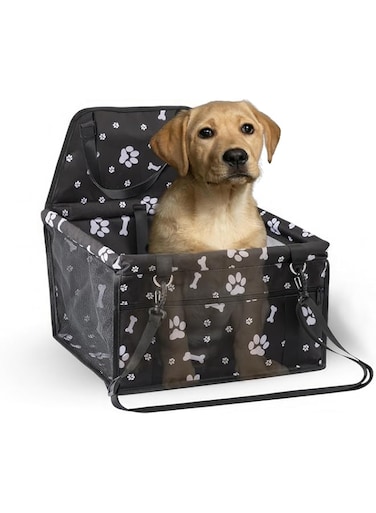 Pet Dog Booster Seat, with Upgrade Support Rod, Breathable and Foldable Pet Car Basket, Pet Dog Car Portable Seat, Suitable for Small and Medium Pets