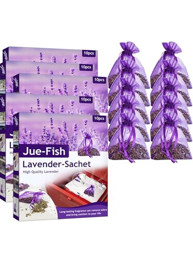 Lavender Sachets Craft Bag - 50PCS Purple French Dried Lavender Sachet Wedding Toss, Home Fragrance Sachets Drawers Dressers